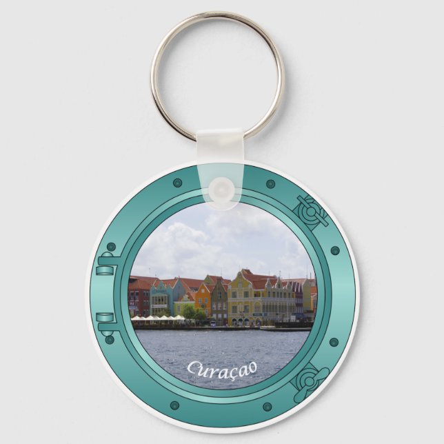 Curacao Porthole Keychain (Front)
