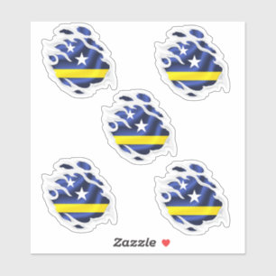 Curaçao Ripped flag Sticker