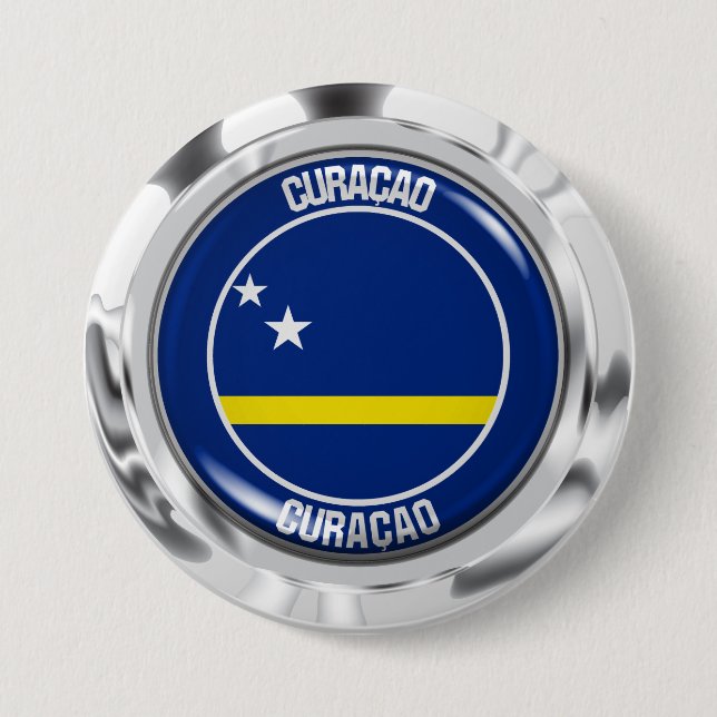Curaçao Round Emblem Button (Front)