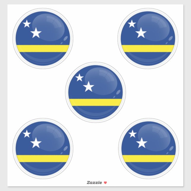 Curaçao Round icon flag Sticker (Sheet)
