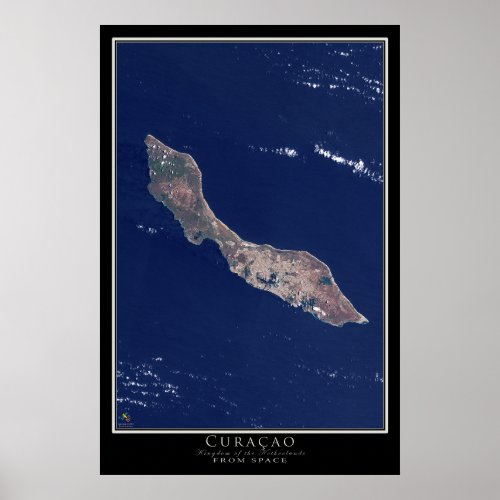 Curaao Satellite Poster Map
