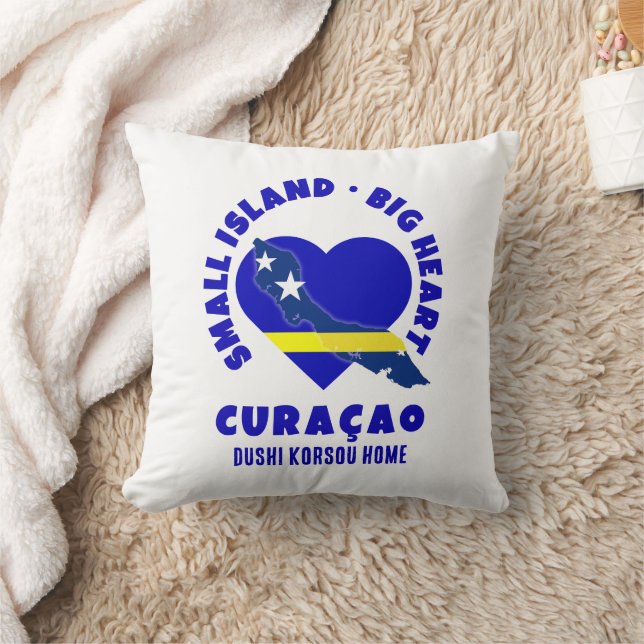 CURAÇAO Small Island Big Heart Dushi Korsuo  Throw Pillow (Blanket)