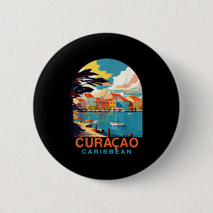 Curacao Travel Summer Vacation Curacao Caribbean I Button