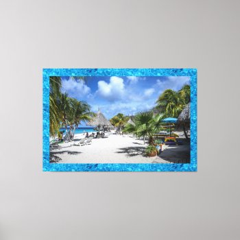 Curacao Tropical Beach  60" X 40"wrapped Canvas by Admiro at Zazzle
