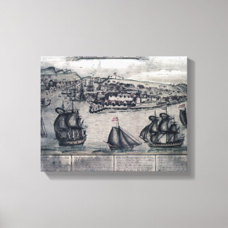 CuracaoPanoramic MapCuracao, Netherlands Canvas Print