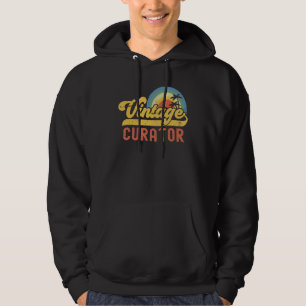 Curator Vintage Sunset Profession Retro Job Title Hoodie