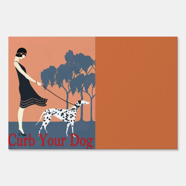 Curb Your Dog, add text Yard Sign (Back)
