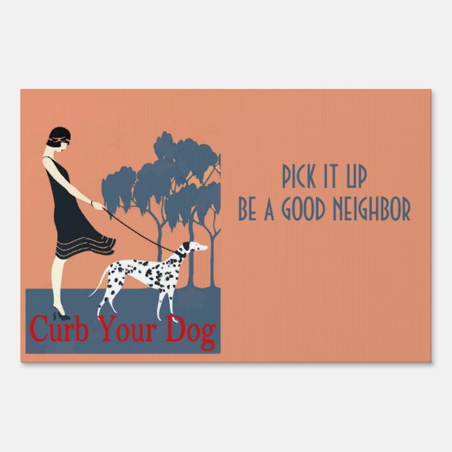 Curb Your Dog, add text Yard Sign (Back)