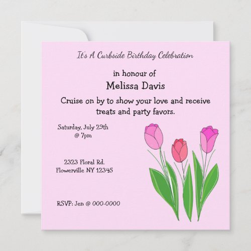 Curbside Birthday Celebration Invitation