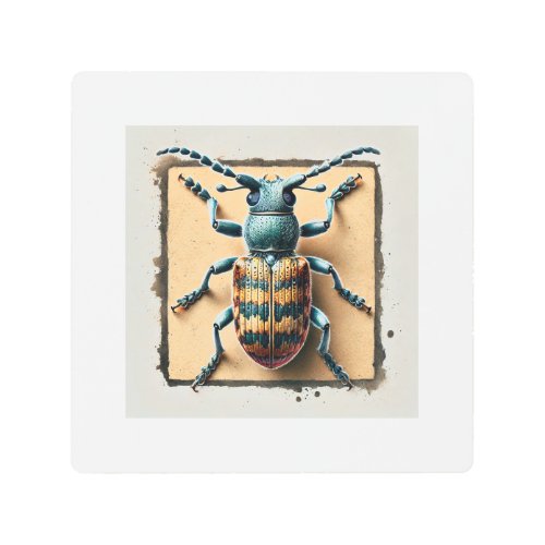 Curculio Weevil 200624IREF105 _ Watercolor Metal Print