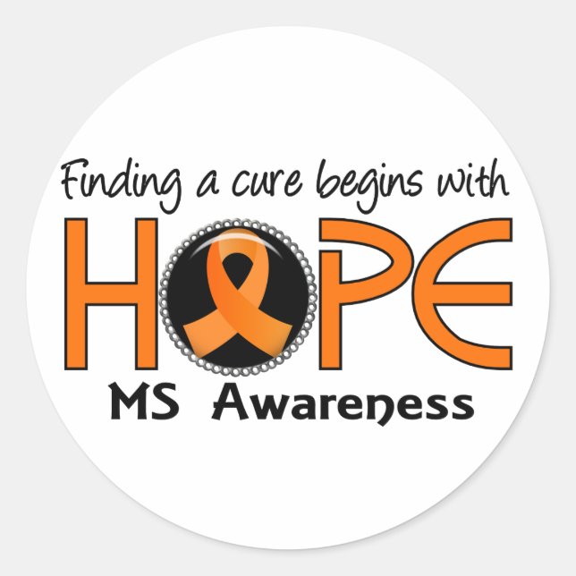 Cure Begins With Hope 5 MS Classic Round Sticker (Front)
