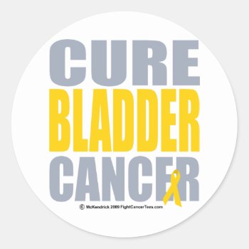 Cure Bladder Cancer Classic Round Sticker by fightcancertees at Zazzle