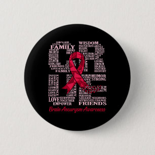 Cure Brain Aneurysm Awareness Ribbon Month Support Button