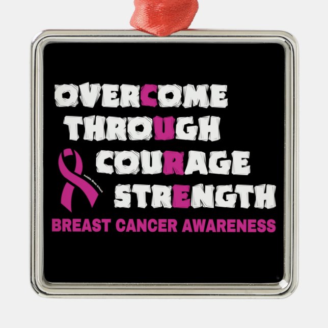CURE...Breast Cancer Metal Ornament (Front)