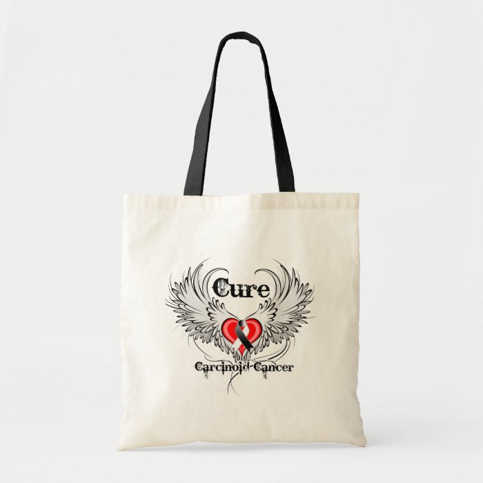 Cure Carcinoid Cancer Heart Tattoo Wings Bag