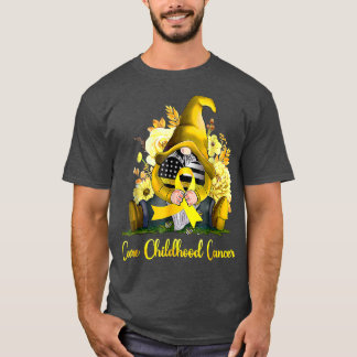Cure Childhood Cancer Awareness Gold Ribbon Gnome  T-Shirt