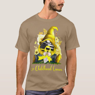 Cure Childhood Cancer Awareness Gold Ribbon Gnome  T-Shirt