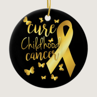 Cure Childhood Cancer Ceramic Ornament