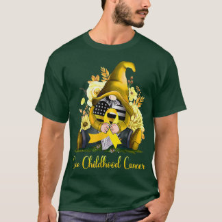 Cure Childhood Cancer Gnome Supporter Cancer Aware T-Shirt
