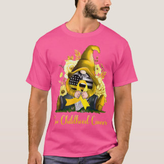 Cure Childhood Cancer Gnome Supporter Cancer Aware T-Shirt