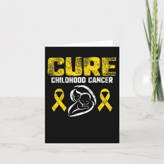 Cure Childhood Cancer Gold Ribbon Support Mom Awar Card (Front)