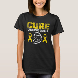 Cure Childhood Cancer Gold Ribbon Support Mom awar T-Shirt