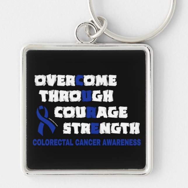 CURE...Colorectal Cancer Keychain (Front)