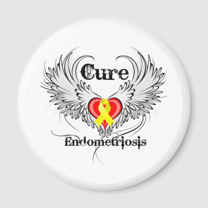 Cure Endometriosis Tattoo Wings Magnets