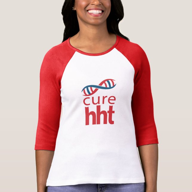 Cure HHT Ladies Baseball Jersey T-Shirt (Front)
