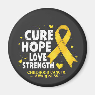 Cure Hope Love Strenght Childhood Cancer Awareness Magnet