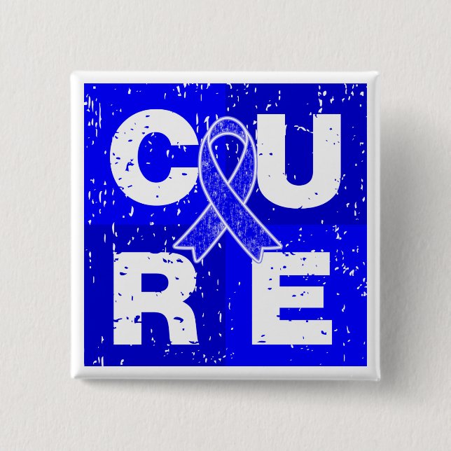 CURE Huntington's Disease Cube Pinback Button (Front)
