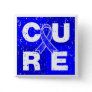 CURE Huntington's Disease Cube Pinback Button