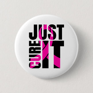 Cure It Breast Cancer Awareness Ribbon Button