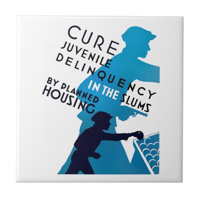 Cure Juvenile Delinquency in the Slums Ceramic Tile (Front)