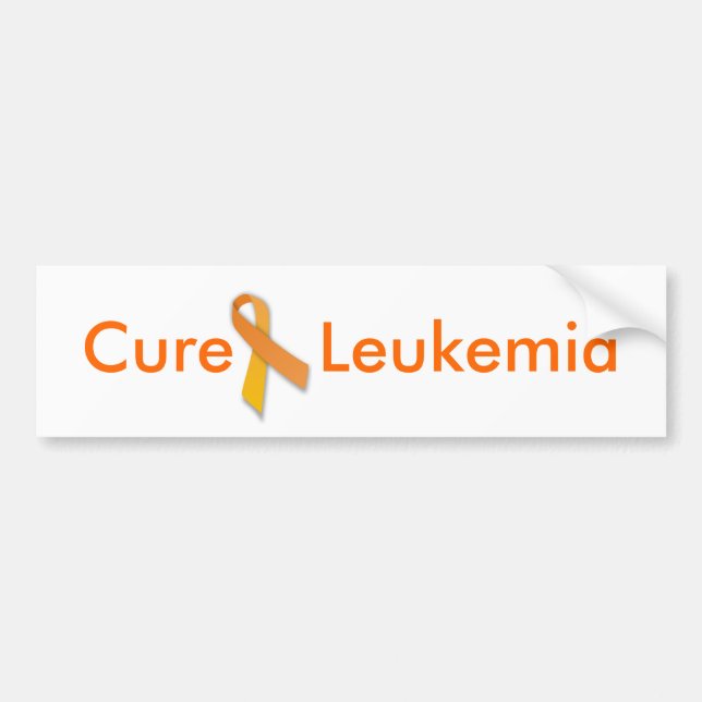 Cure Leukemia Orange Ribbon Bumper Sticker (Front)