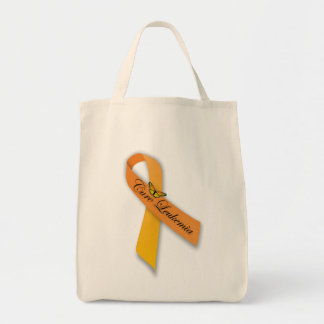 Cure Leukemia Orange Ribbon Organic Grocery Tote Bag