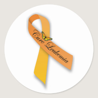 Cure Leukemia Orange Ribbon Stickers