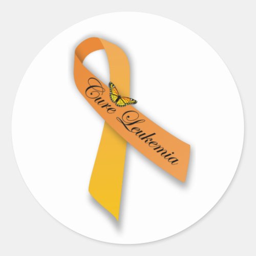 Cure Leukemia Orange Ribbon Stickers