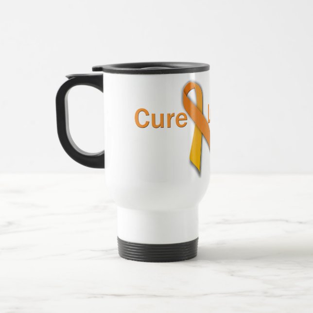 Cure Leukemia Orange Ribbon Travel Mug (Left)