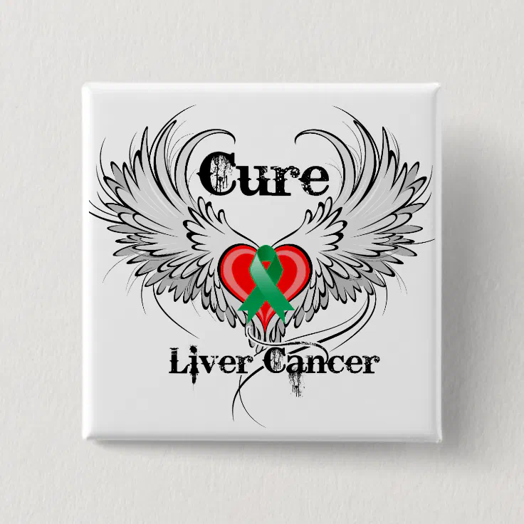 Cure Liver Cancer Heart Tattoo Wings Button | Zazzle Cure Liver Cancer Heart Tattoo Wings Button | Zazzle