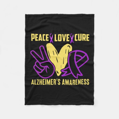Cure Love Alzheimerheimers Awareness  Fleece Blanket