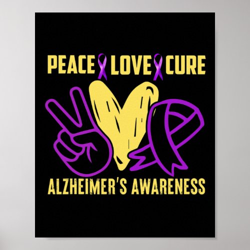 Cure Love Alzheimerheimers Awareness  Poster