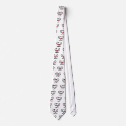 Cure Lung Cancer Heart Tattoo Wings Neck Tie