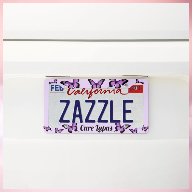 Cure Lupus, Show Support Purple Butterfly License Plate Frame (Creator Uploaded)