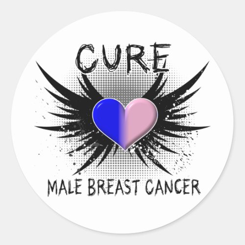 Cure Male Breast Cancer Classic Round Sticker