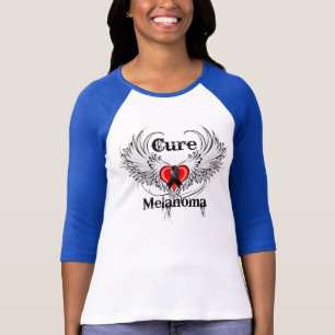 Cure Melanoma Heart Tattoo Wings T-Shirt