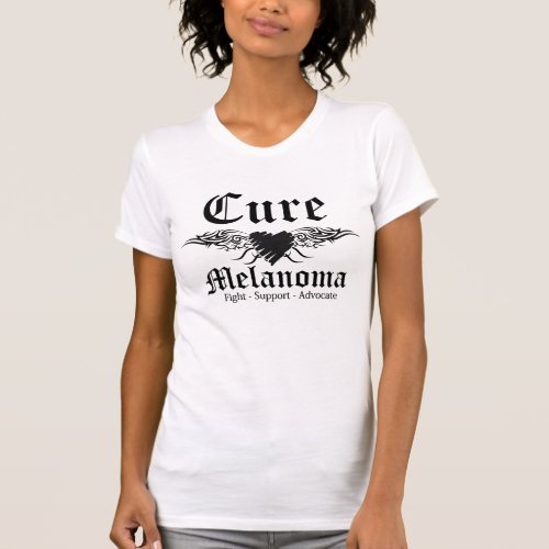 Cure Melanoma Tattoo Wings T_Shirt