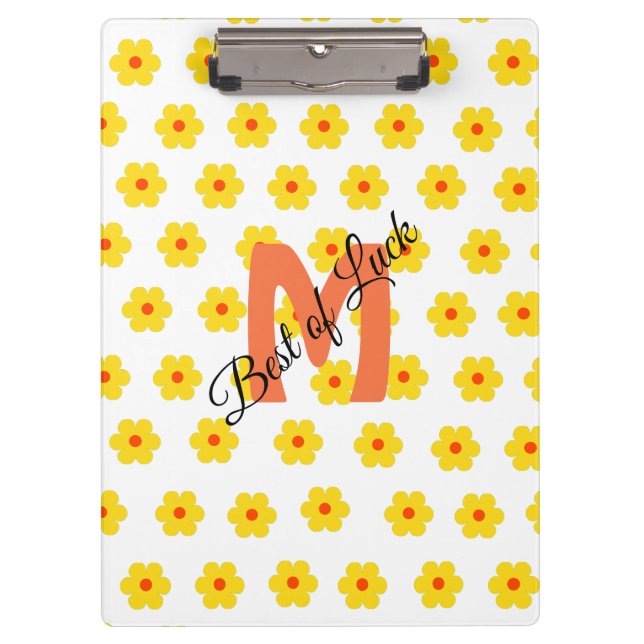 Cure modern retro daisies floral personalized  clipboard (Front)