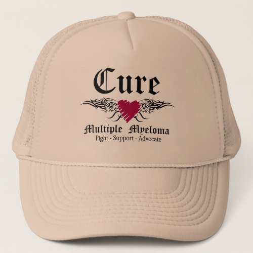 Cure Multiple Myeloma Tattoo Wings Trucker Hat