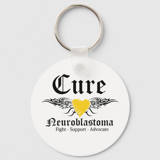 Cure NeuroblastomaTattoo Wings Keychain (Front)